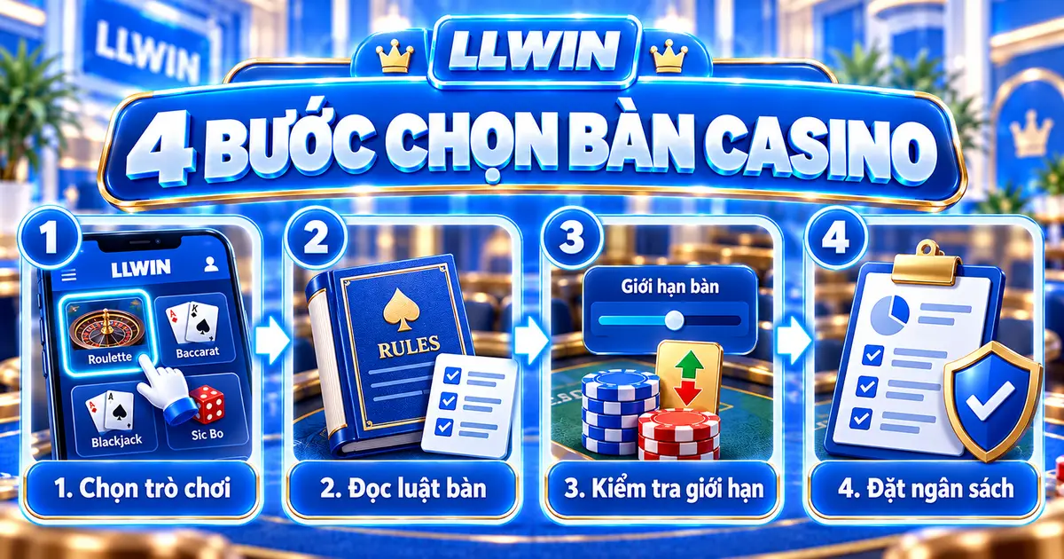 Bốn bước chọn trò, đọc luật, kiểm tra giới hạn và đặt ngân sách tại Casino LLWIN