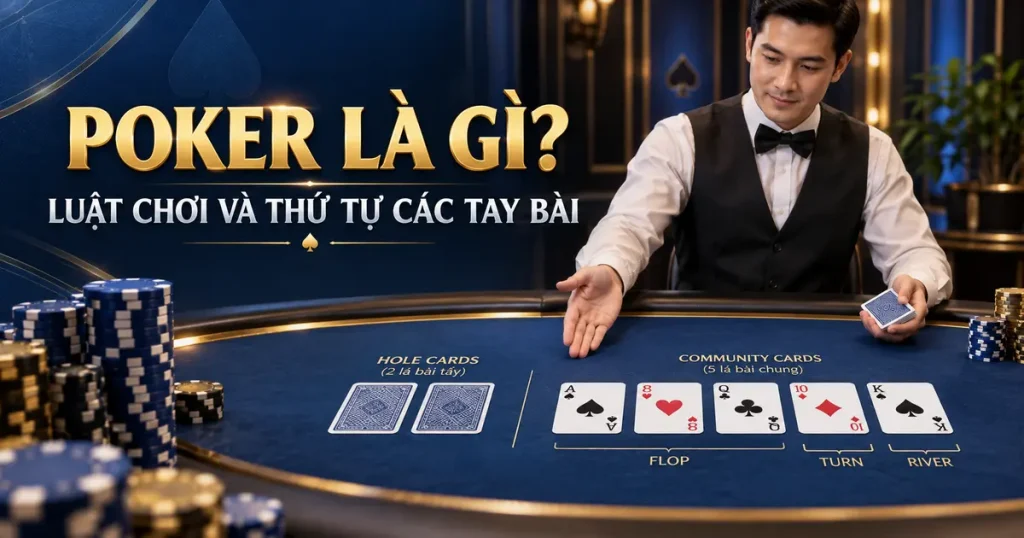 Poker là gì - luật Texas Holdem và thứ tự tay bài